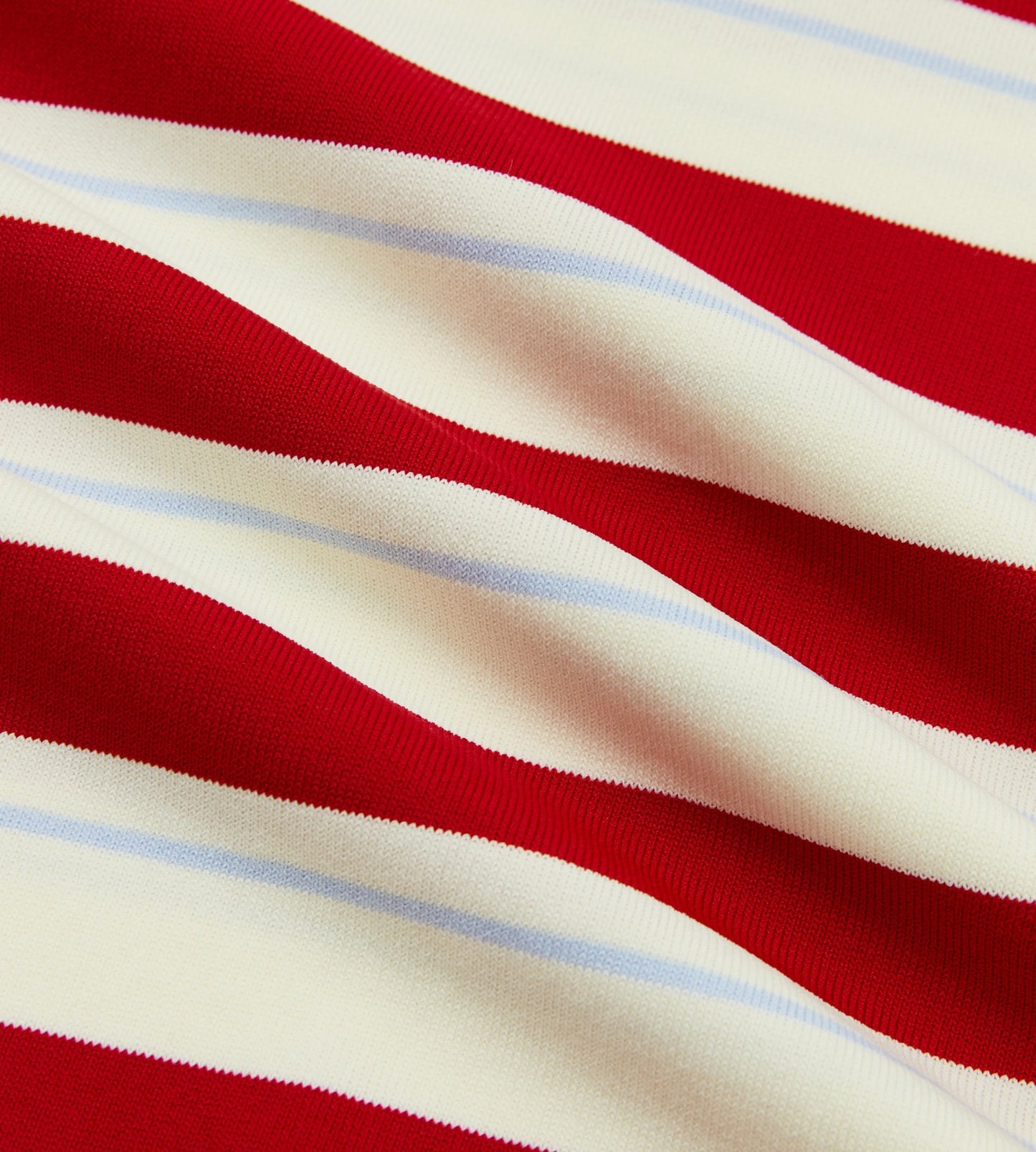 Head Golf Striped Knit Polo Shirt - Cream/Blue/Red
