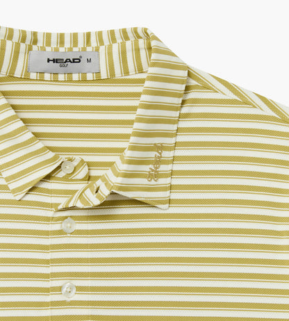 Head Golf Engineer Stripe Polo - KHAKI/CREAM