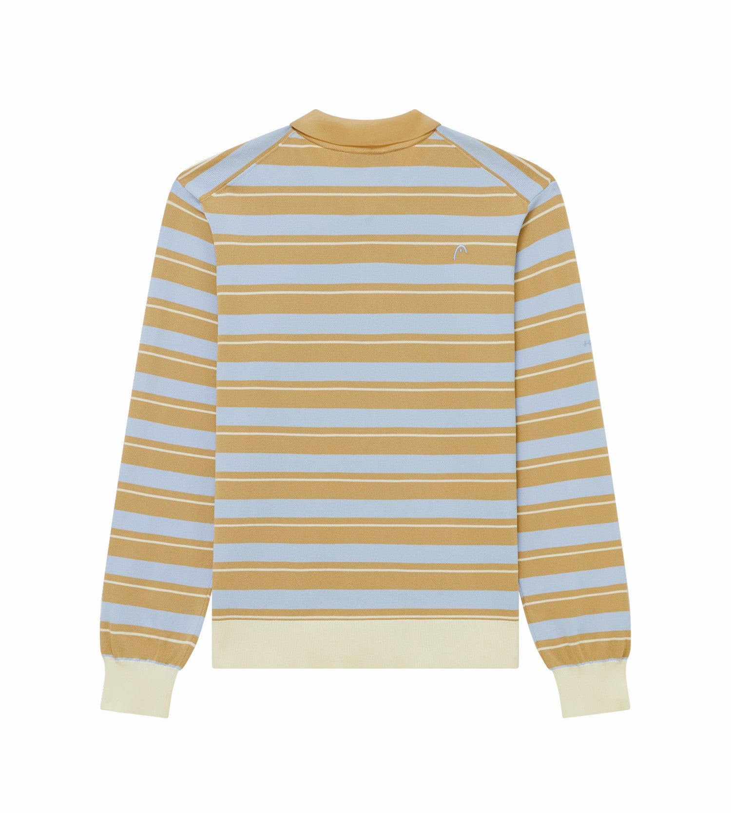 Head Golf Striped Knit Polo Shirt - Khaki/Cream/Blue