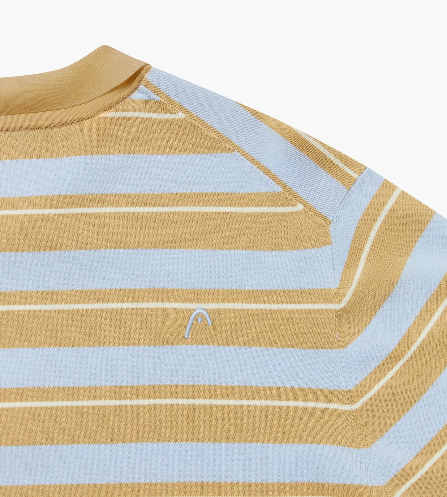 Head Golf Striped Knit Polo Shirt - Khaki/Cream/Blue