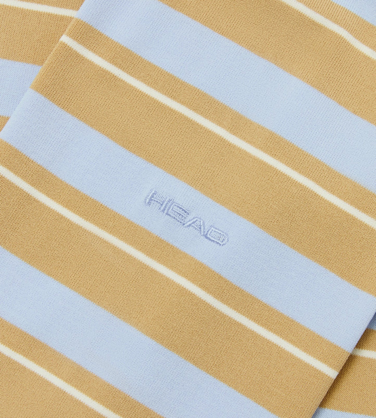 Head Golf Striped Knit Polo Shirt - Khaki/Cream/Blue