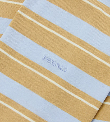 Head Golf Striped Knit Polo Shirt - Khaki/Cream/Blue