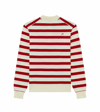 Head Golf Striped Knit Polo Shirt - Cream/Blue/Red