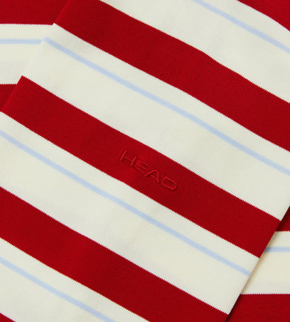 Head Golf Striped Knit Polo Shirt - Cream/Blue/Red