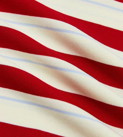 Head Golf Striped Knit Polo Shirt - Cream/Blue/Red