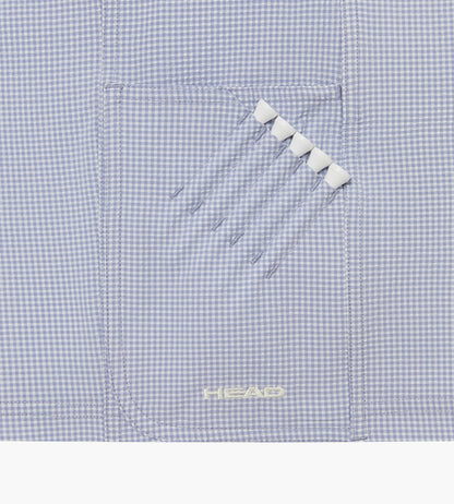 Head Golf Performance Waffle Plaid Shorts - CREAM/DUSTY BLUE