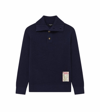 Head Golf Wool Quarter Button Sweater - Deep Navy