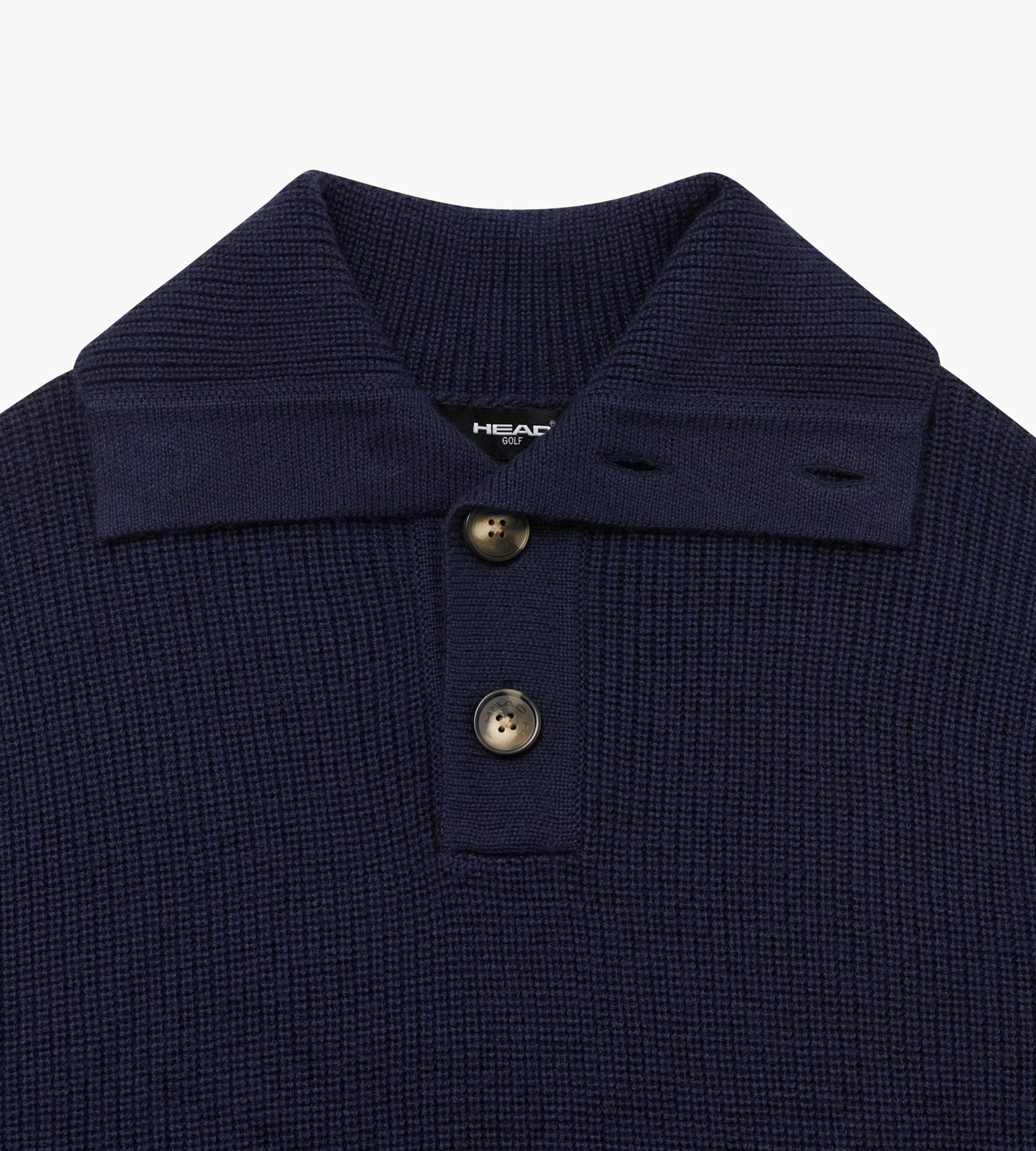 Head Golf Wool Quarter Button Sweater - Deep Navy