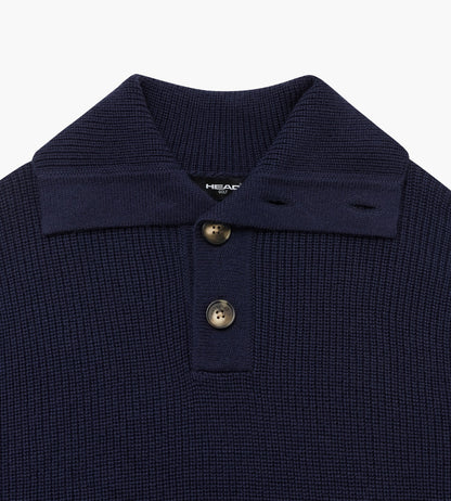 Head Golf Wool Quarter Button Sweater - Deep Navy