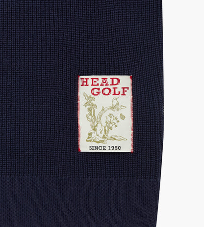 Head Golf Wool Quarter Button Sweater - Deep Navy