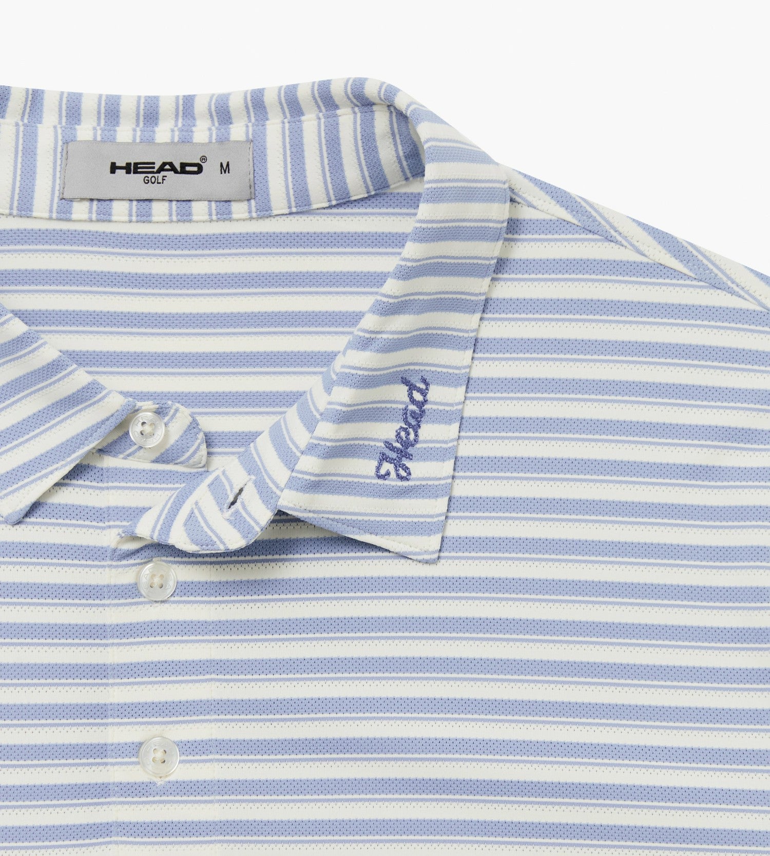 Head Golf Engineer Stripe Polo - DUSTY BLUE/WHITE