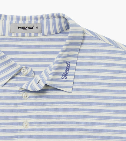 Head Golf Engineer Stripe Polo - DUSTY BLUE/WHITE