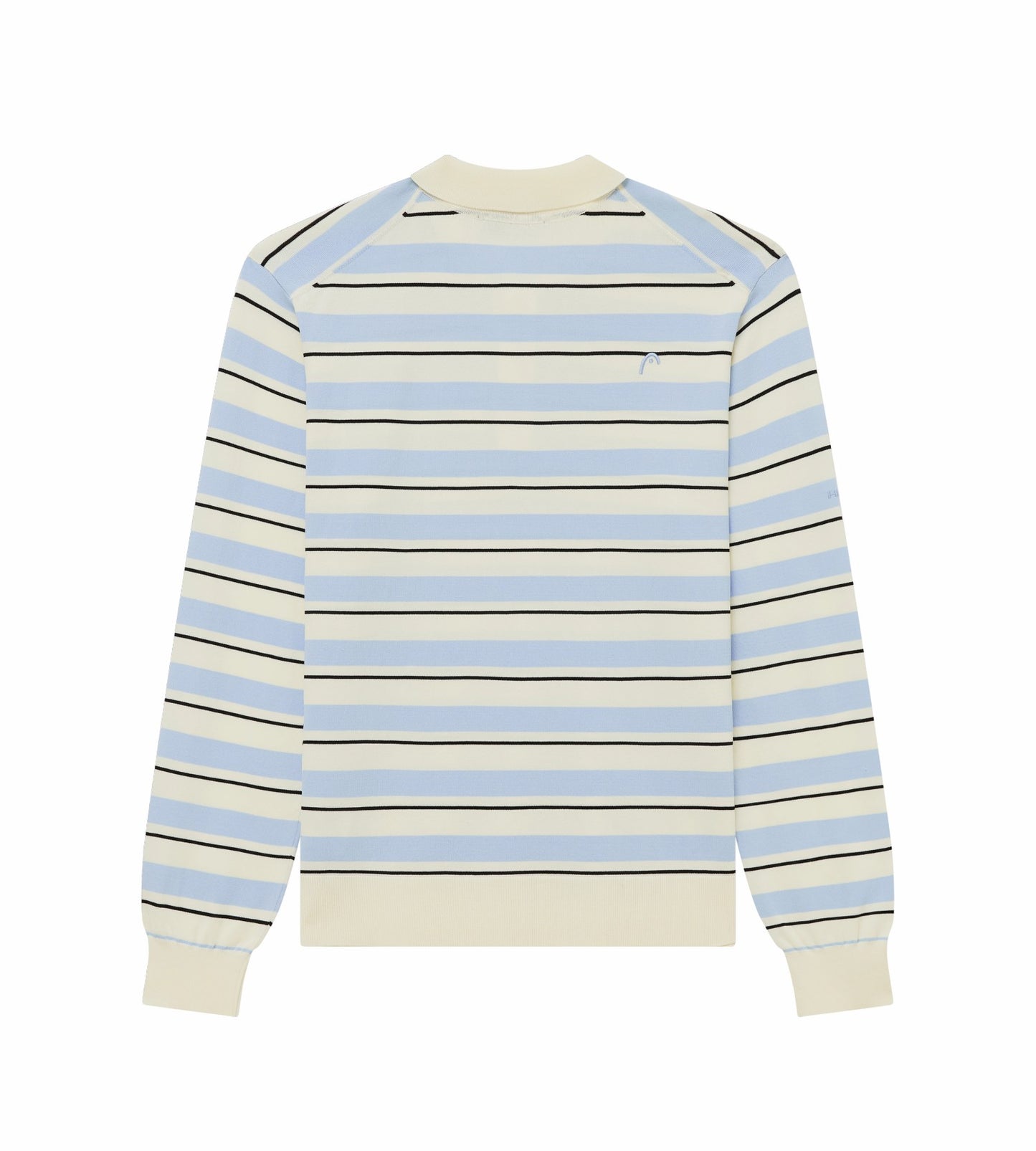 Head Golf Striped Knit Polo Shirt - Cream/Black/Blue