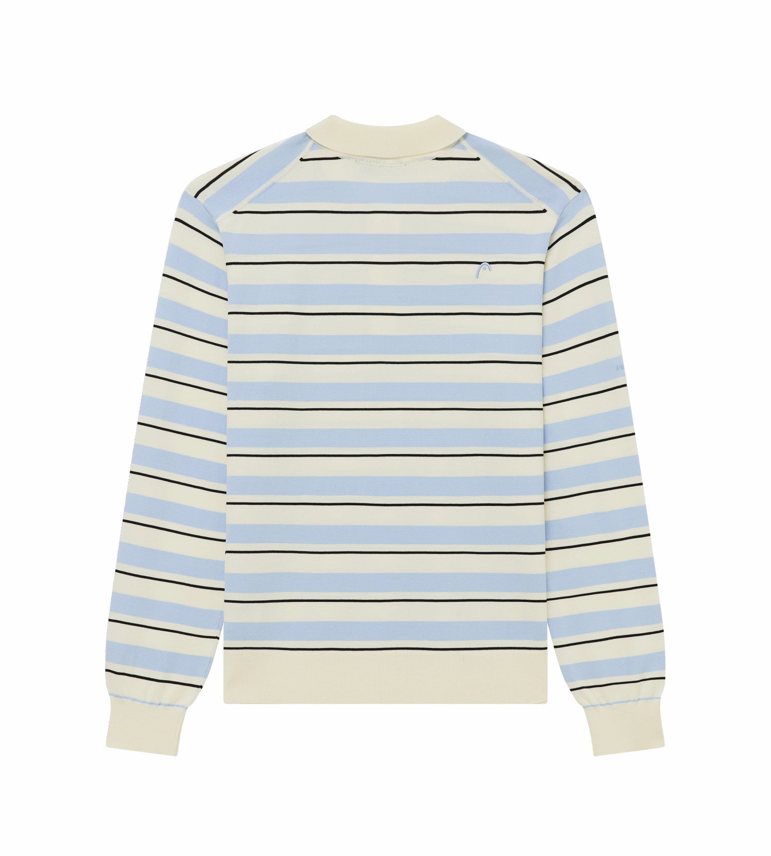 Head Golf Striped Knit Polo Shirt - Cream/Black/Blue