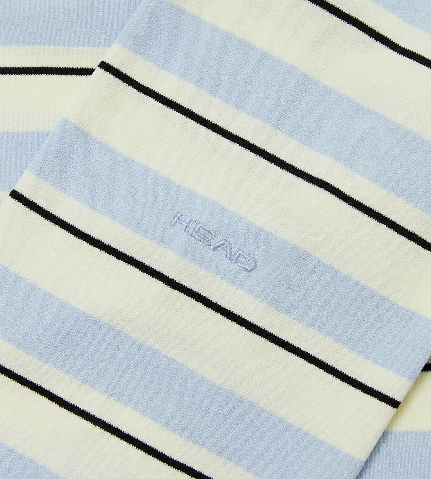 Head Golf Striped Knit Polo Shirt - Cream/Black/Blue