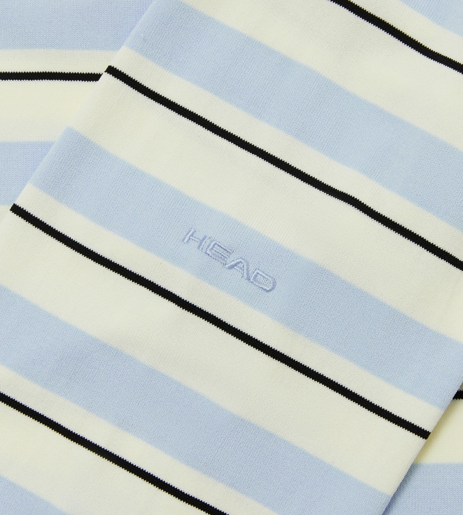 Head Golf Striped Knit Polo Shirt - Cream/Black/Blue
