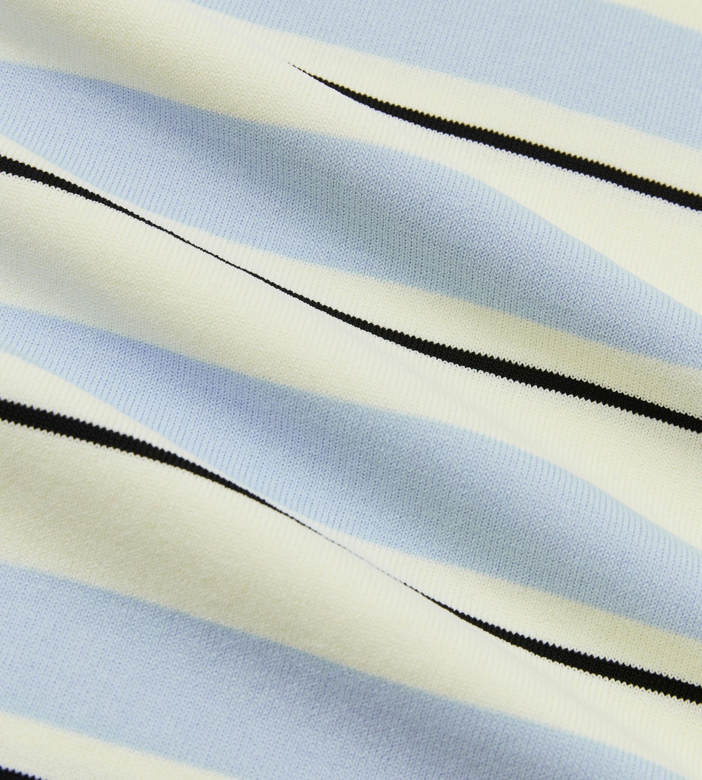 Head Golf Striped Knit Polo Shirt - Cream/Black/Blue