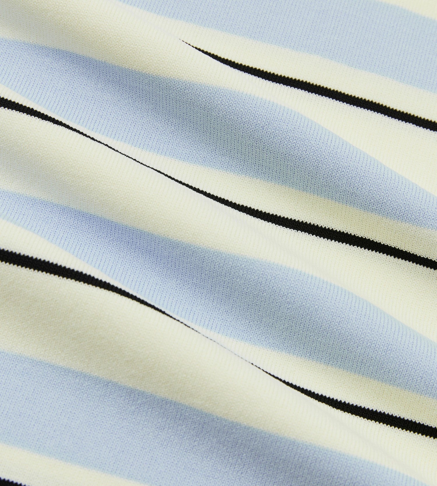 Head Golf Striped Knit Polo Shirt - Cream/Black/Blue