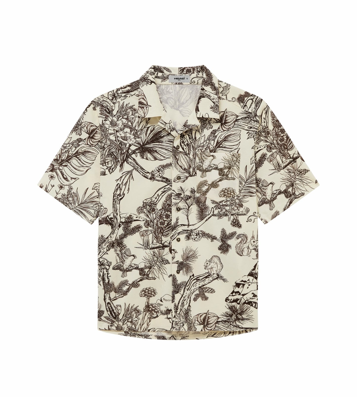 Head Golf Mens Short Sleeve Shirt - Brown-Botanical