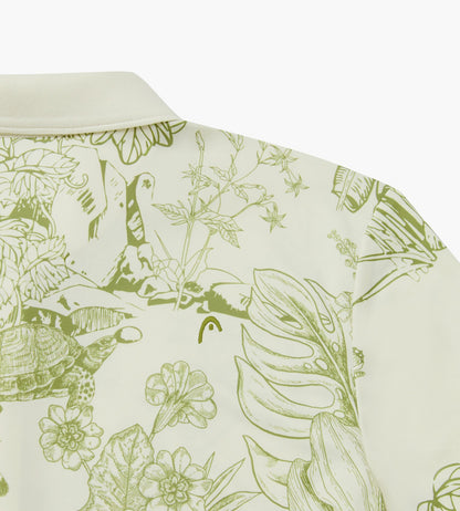 Head Golf Printed Polo - Cream/Green/Forest
