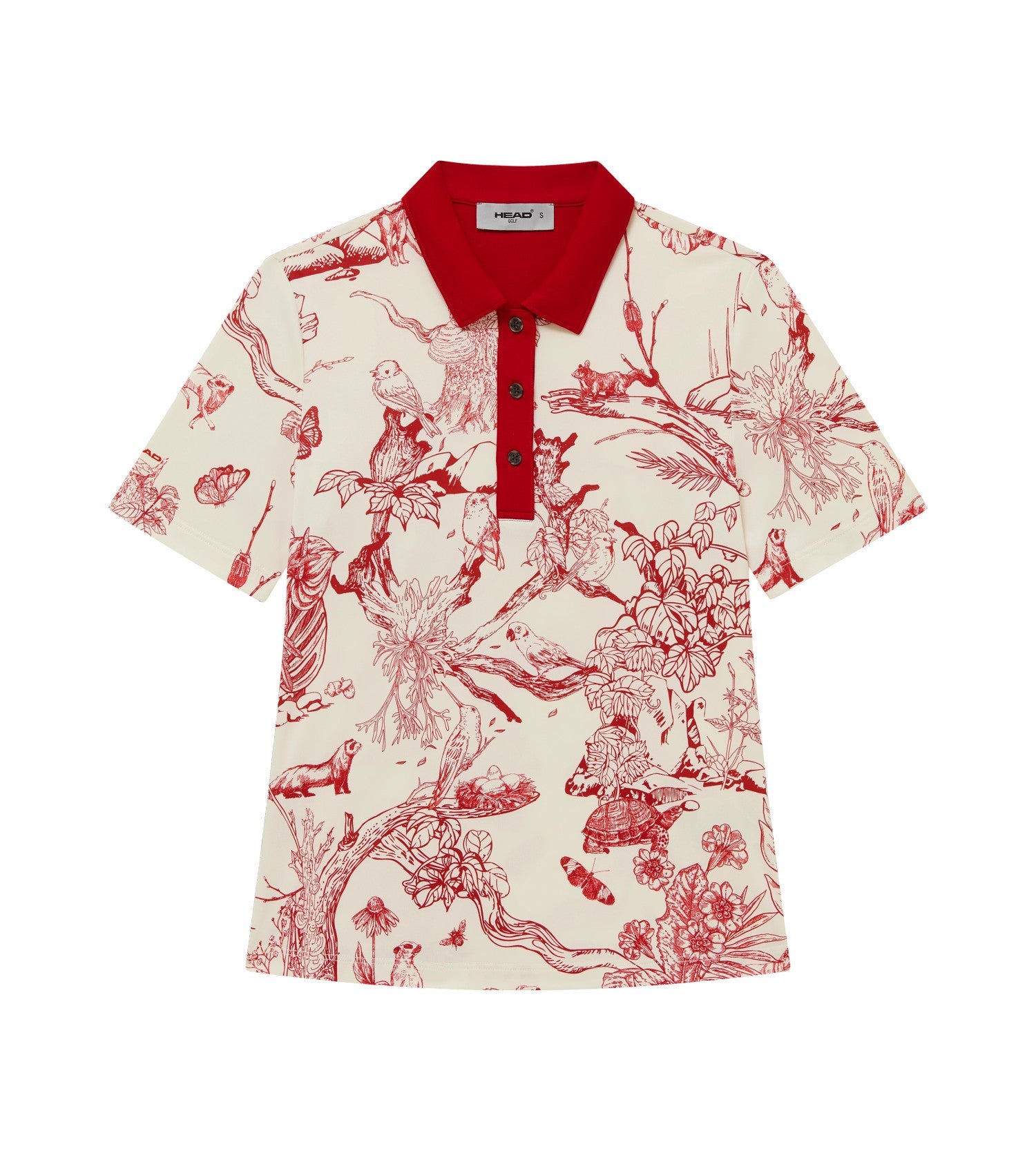 Head Golf Printed Polo - Cream/Red/Forest