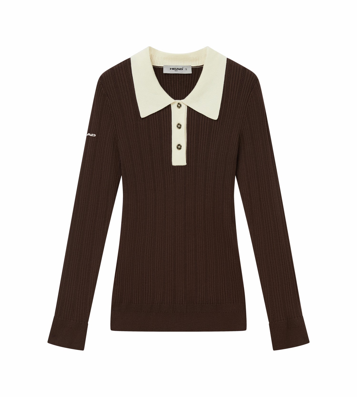 Head Golf Long Sleeve Pointelle Knit Polo - FUDGE BROWN