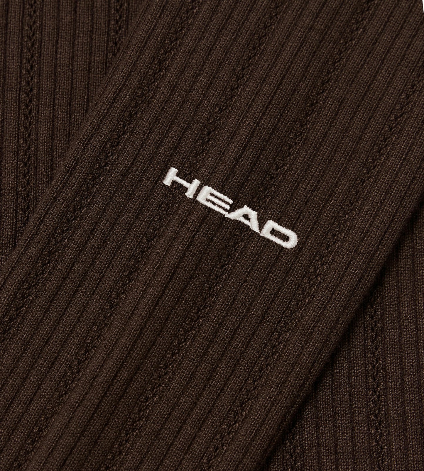 Head Golf Long Sleeve Pointelle Knit Polo - FUDGE BROWN
