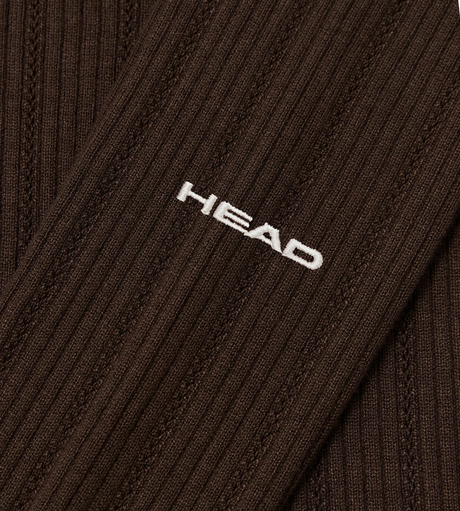 Head Golf Long Sleeve Pointelle Knit Polo - FUDGE BROWN