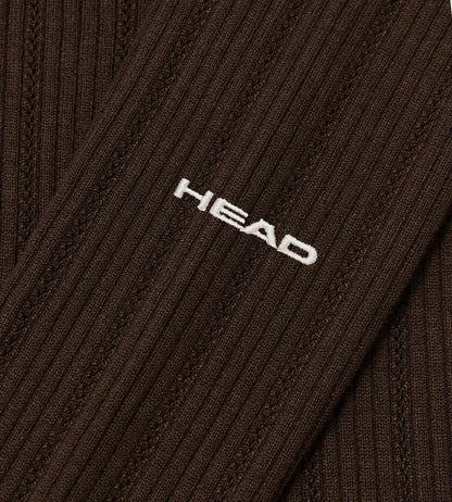 Head Golf Long Sleeve Pointelle Knit Polo - FUDGE BROWN