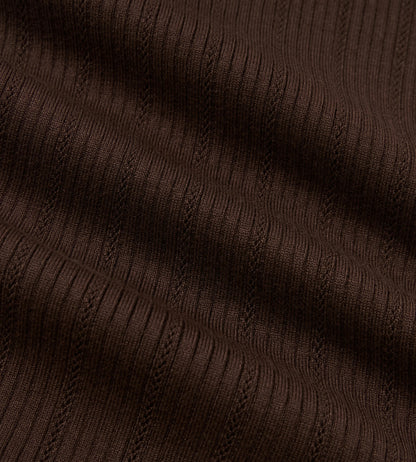 Head Golf Long Sleeve Pointelle Knit Polo - FUDGE BROWN