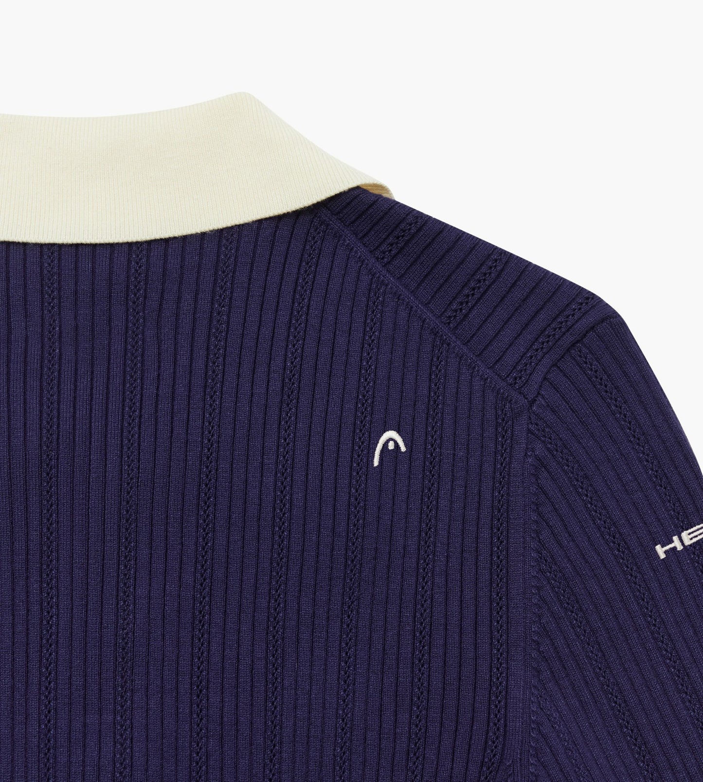 Head Golf Long Sleeve Pointelle Knit Polo - Deep Navy