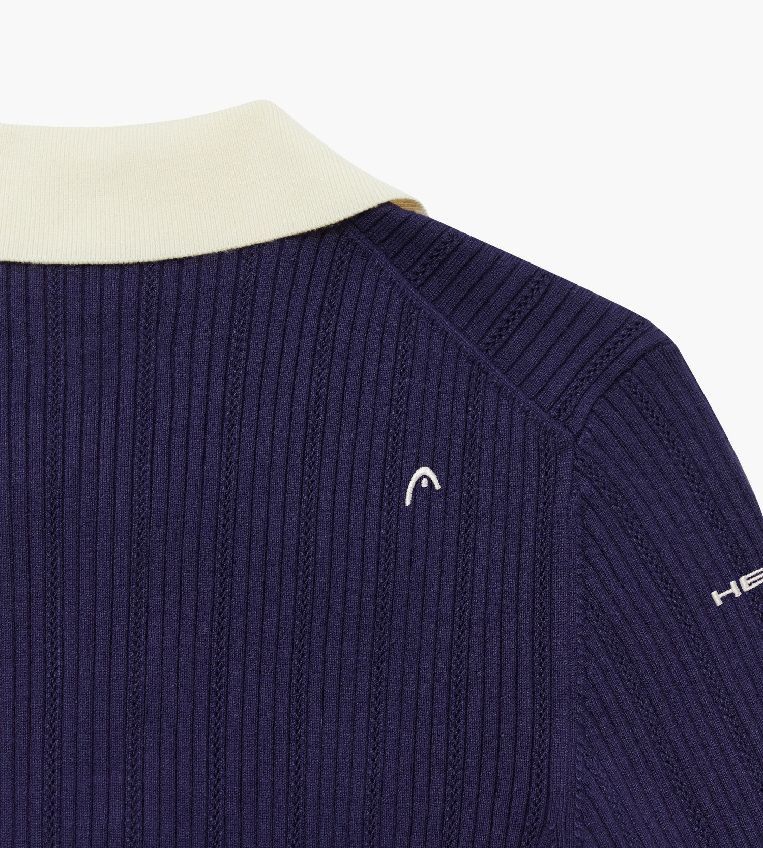 Head Golf Long Sleeve Pointelle Knit Polo - Deep Navy