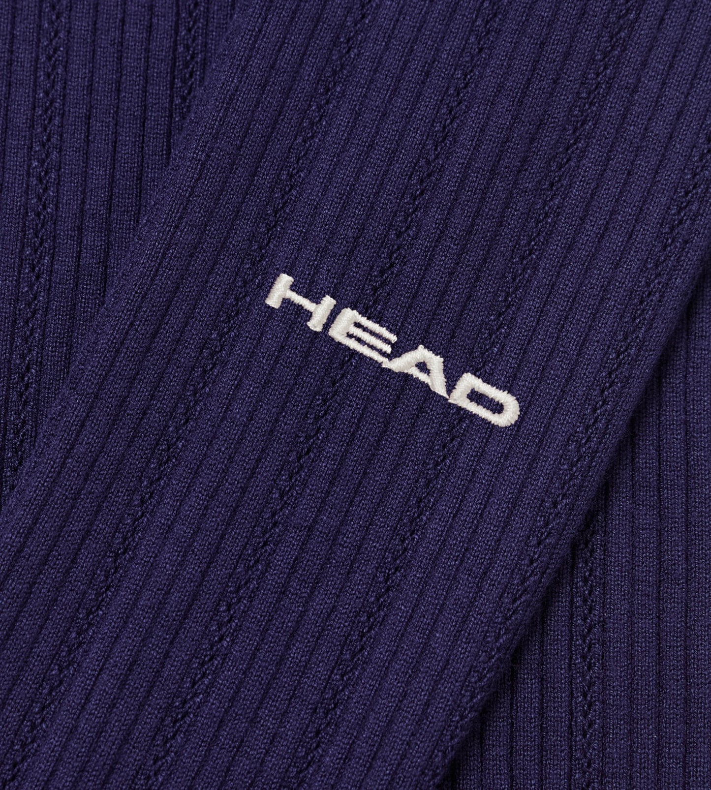 Head Golf Long Sleeve Pointelle Knit Polo - Deep Navy