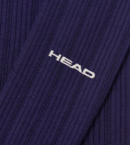Head Golf Long Sleeve Pointelle Knit Polo - Deep Navy