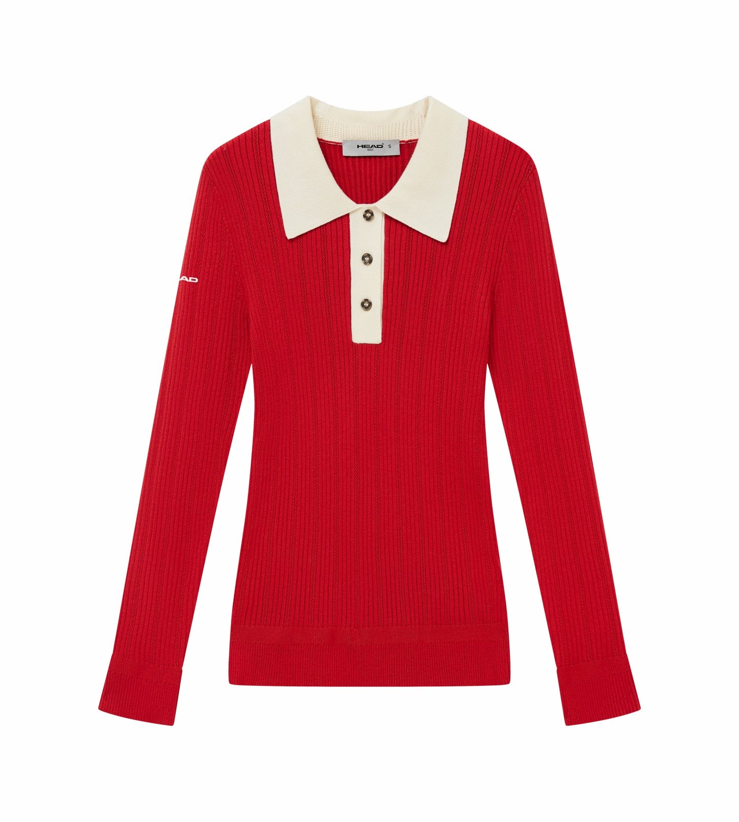 Head Golf Long Sleeve Pointelle Knit Polo - SAVVY RED