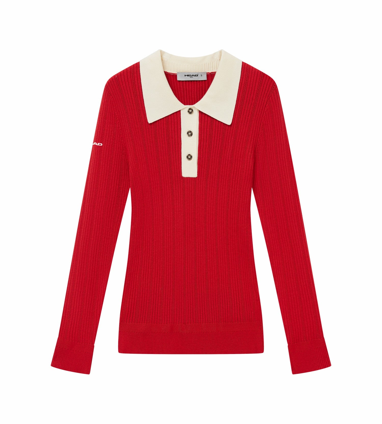 Head Golf Long Sleeve Pointelle Knit Polo - SAVVY RED