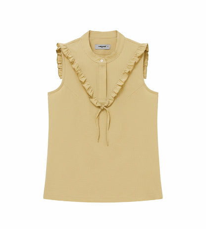 Head Golf Ruffle Sleeveless Top - CREAM/KHAKI