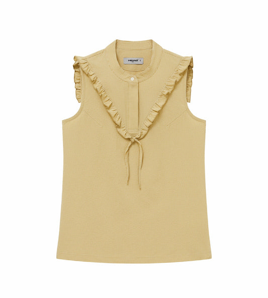 Head Golf Ruffle Sleeveless Top - CREAM/KHAKI