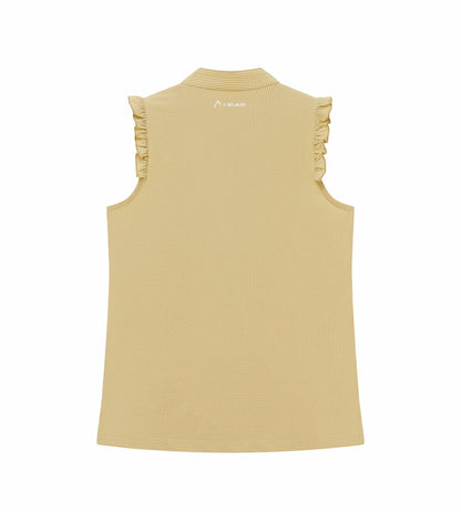 Head Golf Ruffle Sleeveless Top - CREAM/KHAKI