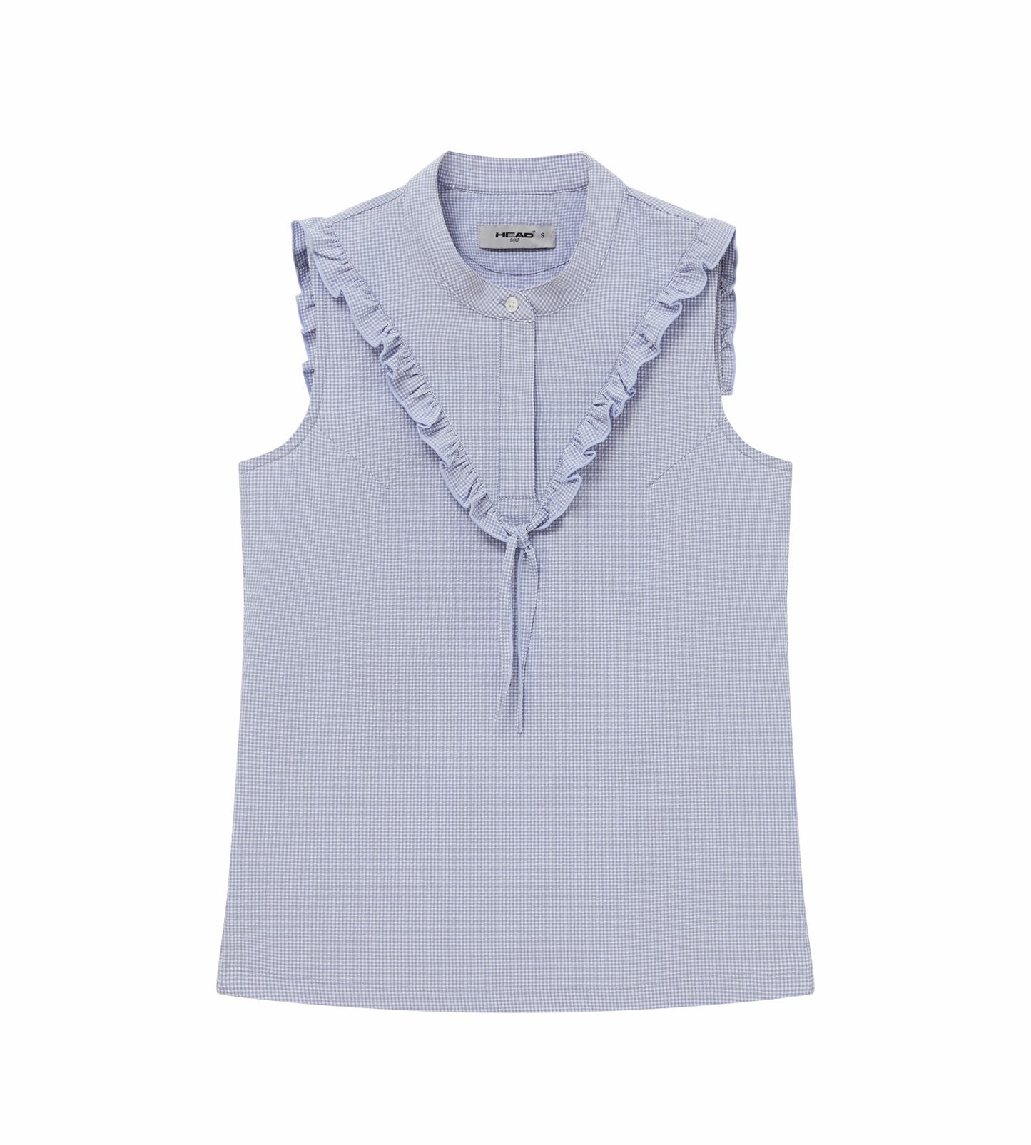 Head Golf Ruffle Sleeveless Top - CREAM/DUSTY BLUE