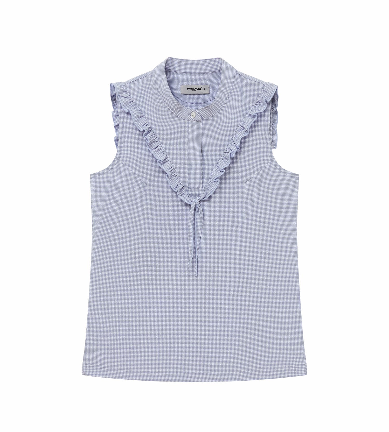 Head Golf Ruffle Sleeveless Top - CREAM/DUSTY BLUE