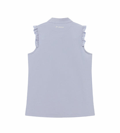 Head Golf Ruffle Sleeveless Top - CREAM/DUSTY BLUE