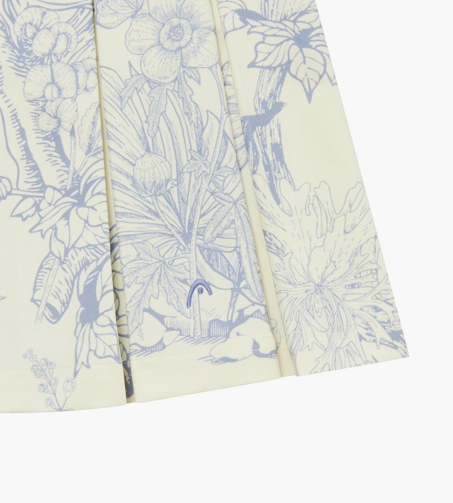 Head Golf Box Pleat Skirt - Cream/Blue/Forest