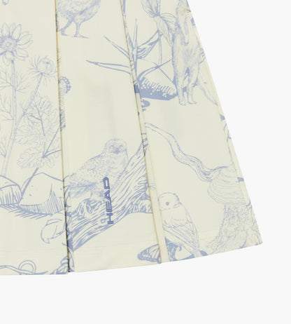 Head Golf Box Pleat Skirt - Cream/Blue/Forest