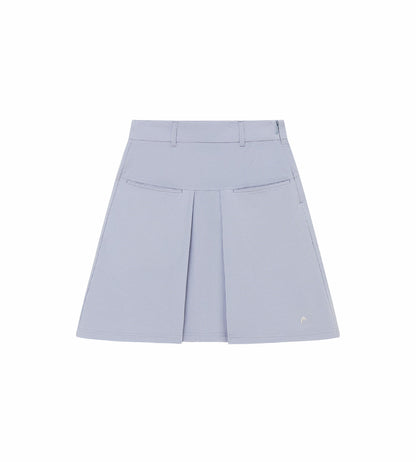 Head Golf Yoke Pleat Skirt - CREAM/DUSTY BLUE