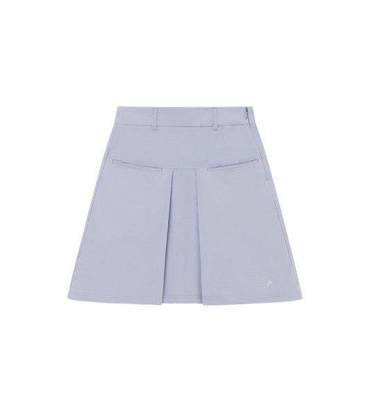 Head Golf Yoke Pleat Skirt - CREAM/DUSTY BLUE
