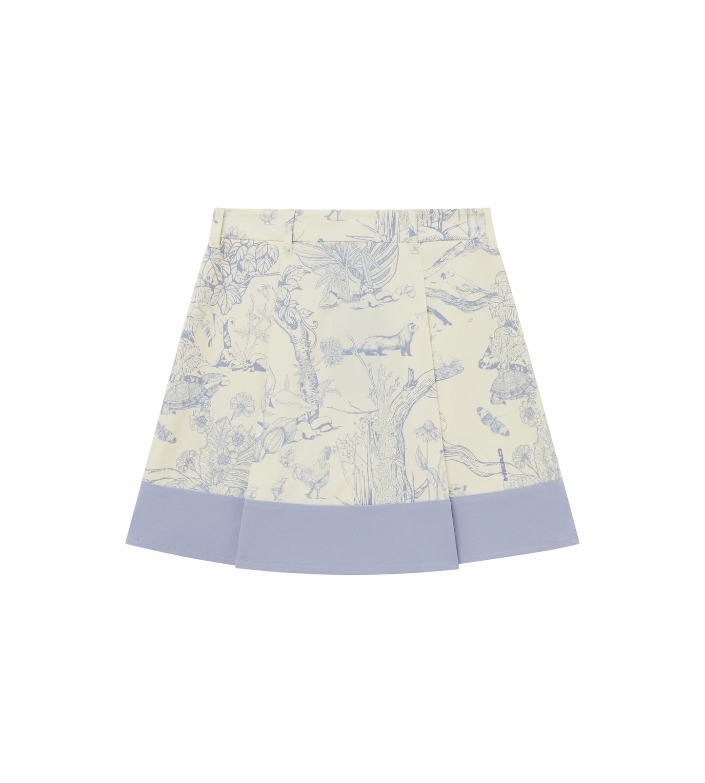 Head Golf Bound Box Pleat Skirt - Cream/Blue/Forest
