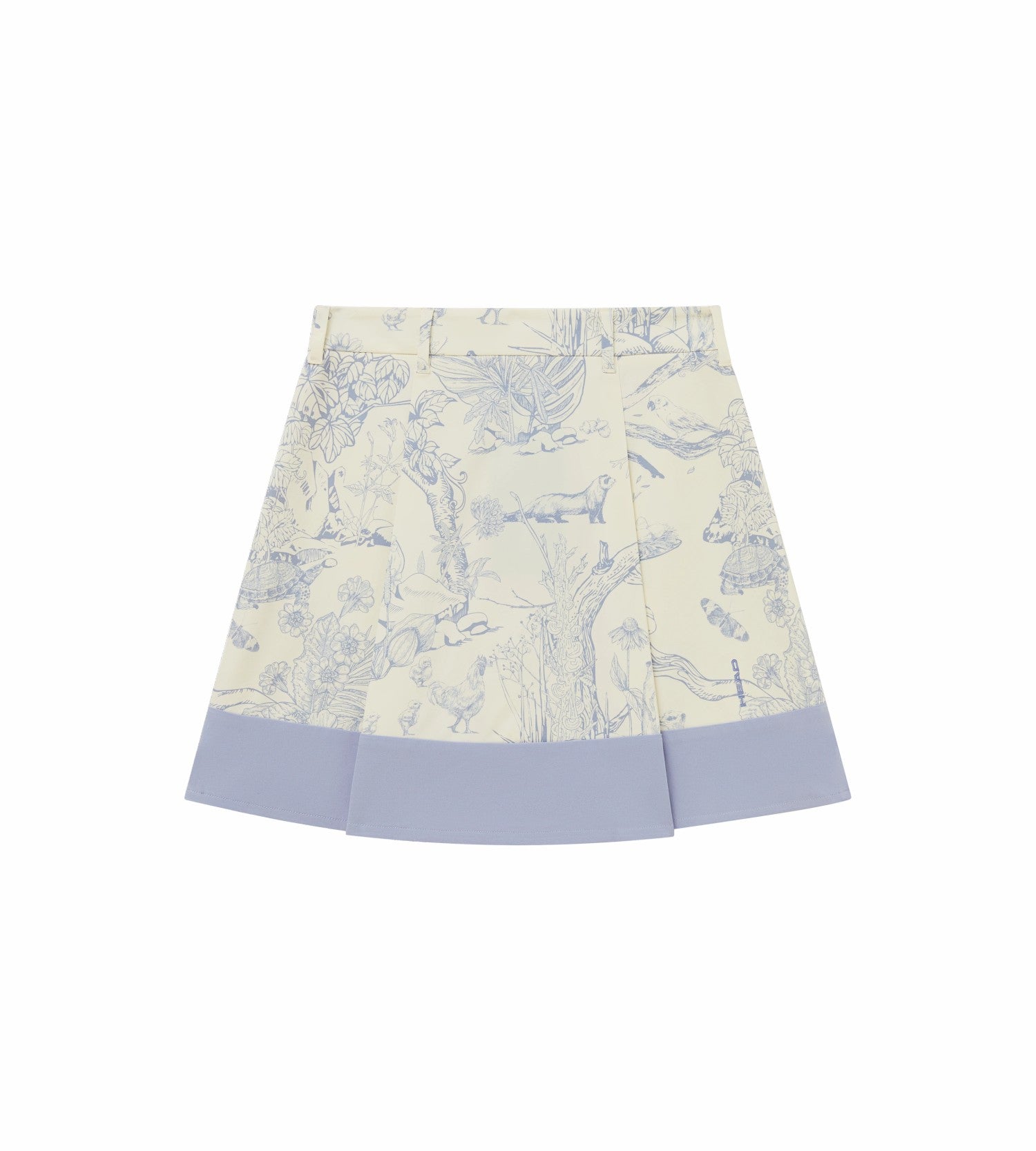 Head Golf Bound Box Pleat Skirt - Cream/Blue/Forest