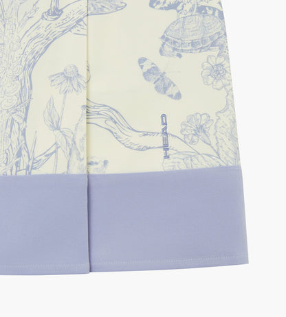 Head Golf Bound Box Pleat Skirt - Cream/Blue/Forest