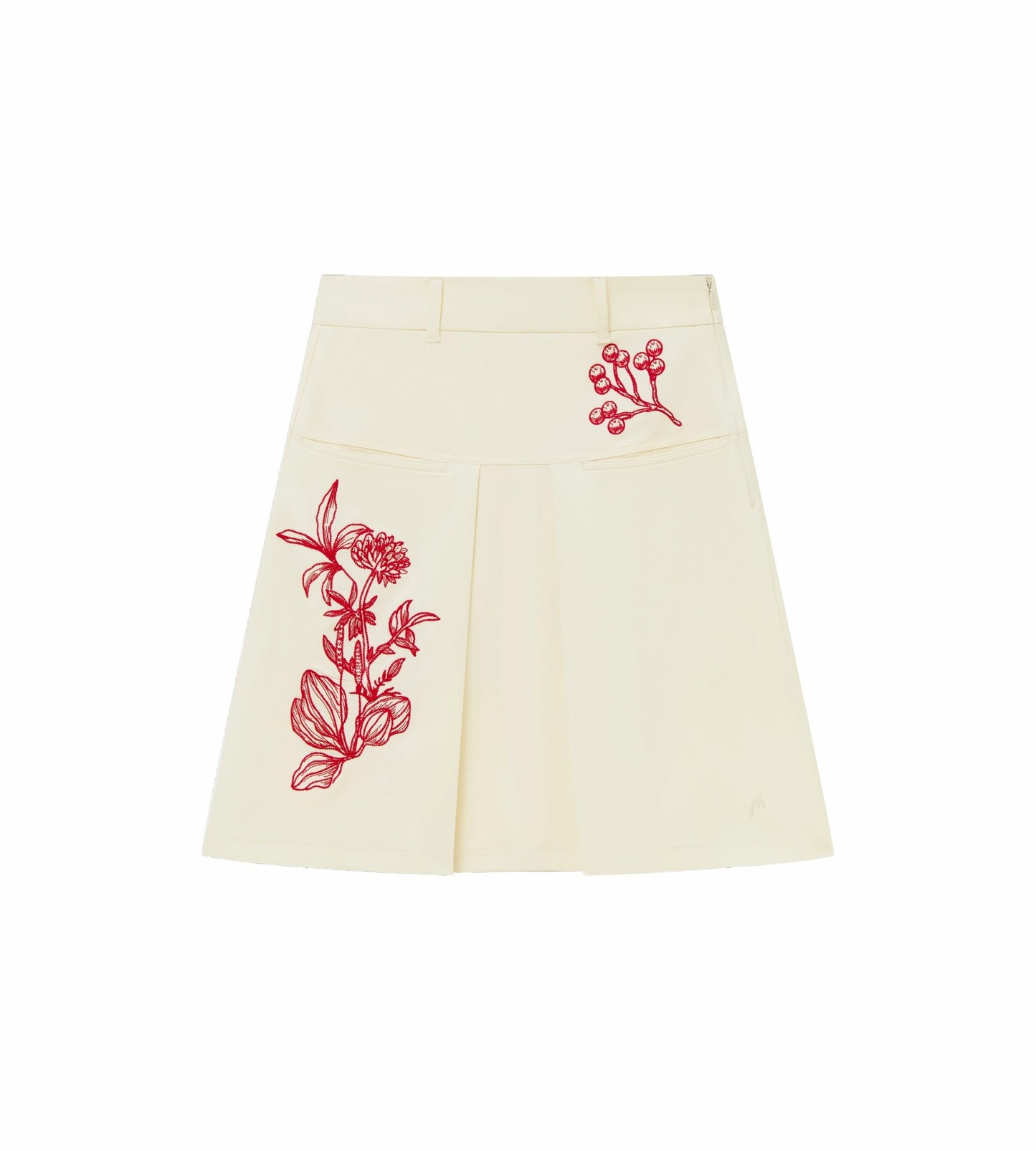 Head Golf Yoke Pleat Skirt - Cream
